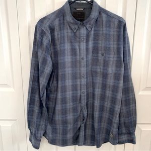 Original Weathrproof Vintage Brand SzLg soft blue plaid brushed flannel cotton